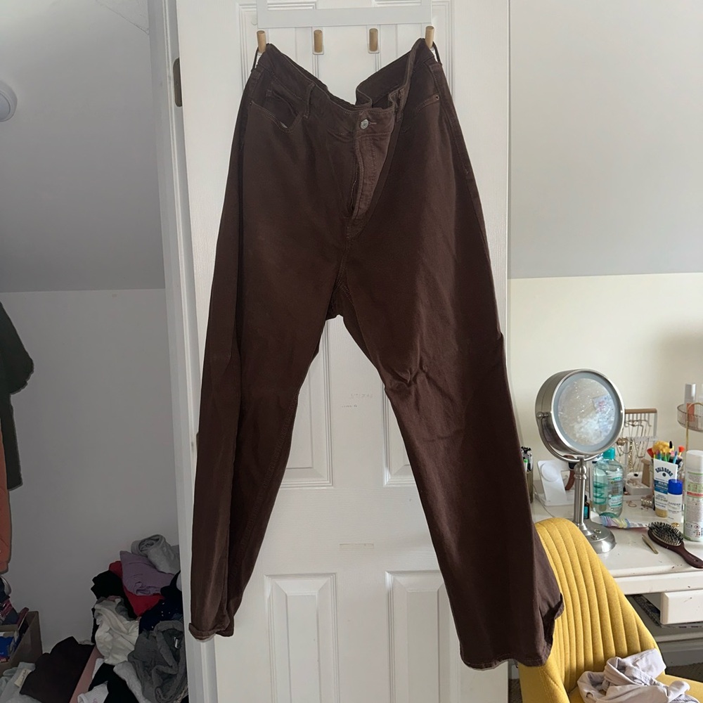Old navy size 22 extra high rise sky hi wide leg brown jeans